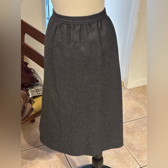 Vintage Evan Picone Dark Gray A-Line Skirt 100% wool Made in USA - Picture 1 of 4